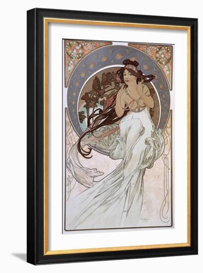 La Musique - by Mucha, 1898.-Alphonse Marie Mucha-Framed Giclee Print