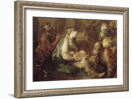 La Nativité, avec l'Adoration des mages-Charles de La Fosse-Framed Giclee Print