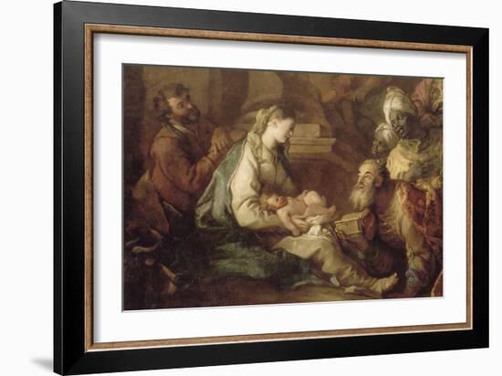 La Nativité, avec l'Adoration des mages-Charles de La Fosse-Framed Giclee Print