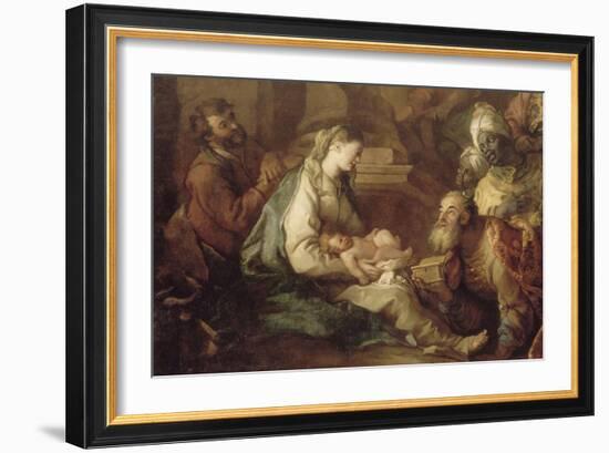 La Nativité, avec l'Adoration des mages-Charles de La Fosse-Framed Giclee Print