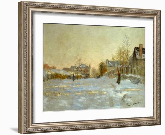 La neige a Argenteuil-snow in Argenteuil; 1875 Oil on canvas.-Claude Monet-Framed Giclee Print