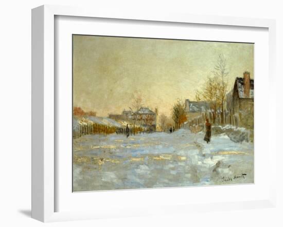 La neige a Argenteuil-snow in Argenteuil; 1875 Oil on canvas.-Claude Monet-Framed Giclee Print