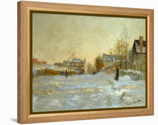 La neige a Argenteuil-snow in Argenteuil; 1875 Oil on canvas.-Claude Monet-Framed Premier Image Canvas