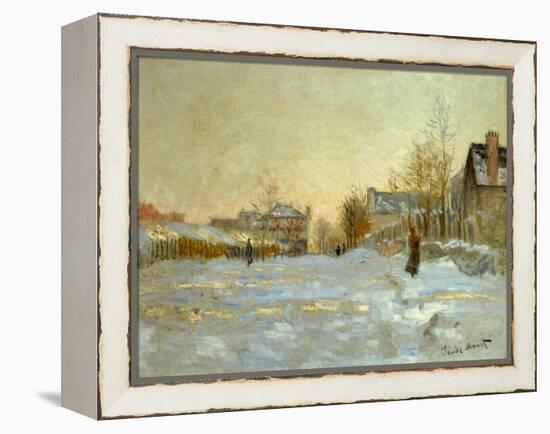 La neige a Argenteuil-snow in Argenteuil; 1875 Oil on canvas.-Claude Monet-Framed Premier Image Canvas