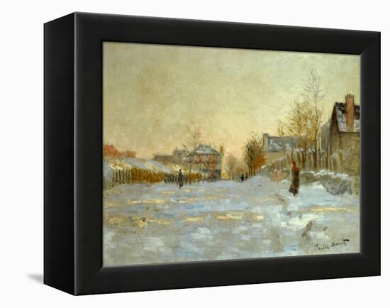 La neige a Argenteuil-snow in Argenteuil; 1875 Oil on canvas.-Claude Monet-Framed Premier Image Canvas