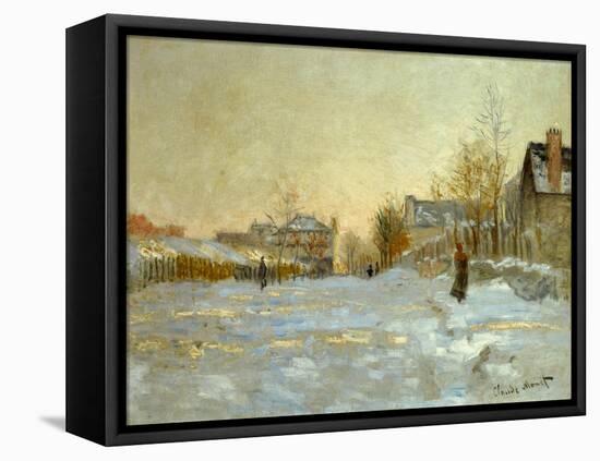 La neige a Argenteuil-snow in Argenteuil; 1875 Oil on canvas.-Claude Monet-Framed Premier Image Canvas