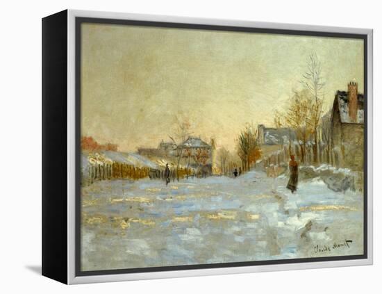 La neige a Argenteuil-snow in Argenteuil; 1875 Oil on canvas.-Claude Monet-Framed Premier Image Canvas