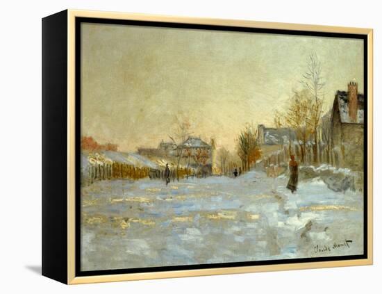 La neige a Argenteuil-snow in Argenteuil; 1875 Oil on canvas.-Claude Monet-Framed Premier Image Canvas