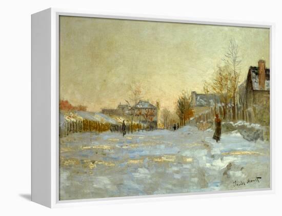 La neige a Argenteuil-snow in Argenteuil; 1875 Oil on canvas.-Claude Monet-Framed Premier Image Canvas