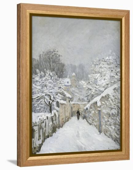 La neige à Louveciennes (Yvelines)-Alfred Sisley-Framed Premier Image Canvas