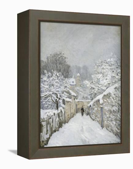 La neige à Louveciennes (Yvelines)-Alfred Sisley-Framed Premier Image Canvas