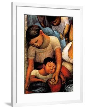 La Noche de Los Pobres-Diego Rivera-Framed Art Print
