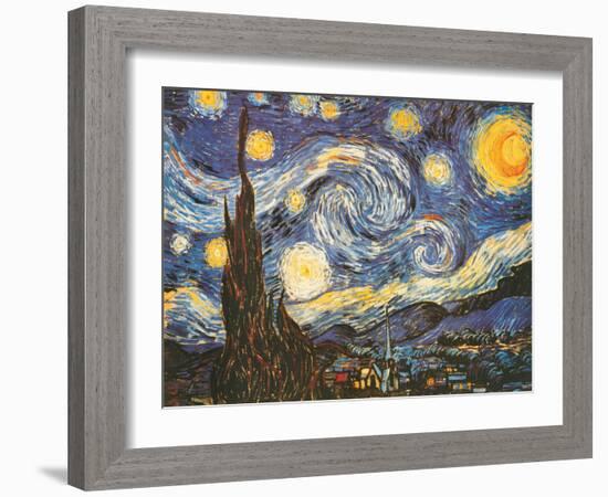 La notte stellata-Vincent Van Gogh-Framed Art Print