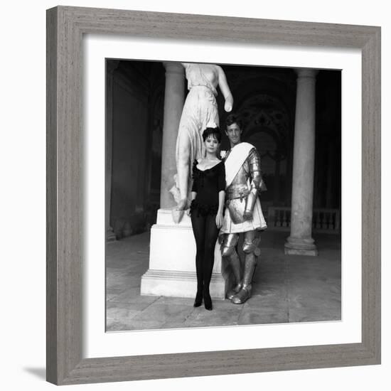 La Novice by Alberto Lattuada with Pascale Petit and Jean-Paul Belmondo, 1961 (b/w photo)-null-Framed Photo