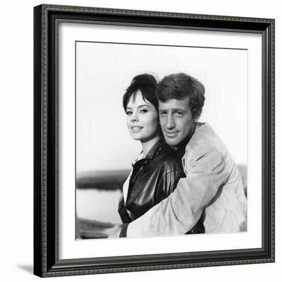 La Novice by Alberto Lattuada with Pascale Petit and Jean-Paul Belmondo, 1961 (b/w photo)-null-Framed Photo