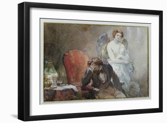 La Nuit D'Octobre, Illustration from "Les Nuits" by Alfred De Musset-Eugene Louis Lami-Framed Giclee Print