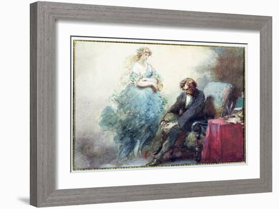 La Nuit De Mai, Illustration from "Les Nuits" by Alfred Musset-Eugene Louis Lami-Framed Giclee Print