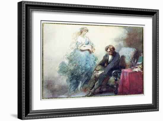 La Nuit De Mai, Illustration from "Les Nuits" by Alfred Musset-Eugene Louis Lami-Framed Giclee Print