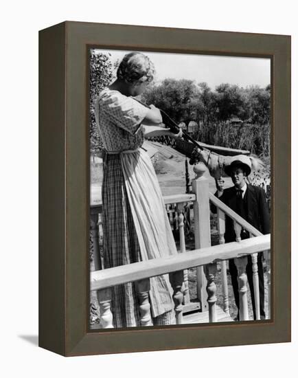 La nuit du Chasseur THE NIGHT OF THE HUNTER by CharlesLaughton with Lilian Gish and Robert Mitchum,-null-Framed Stretched Canvas