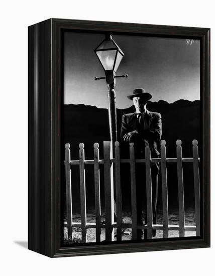 La nuit du chasseur The Night Of The Hunter by CharlesLaughton with Robert Mitchum, 1955 (b/w photo-null-Framed Stretched Canvas