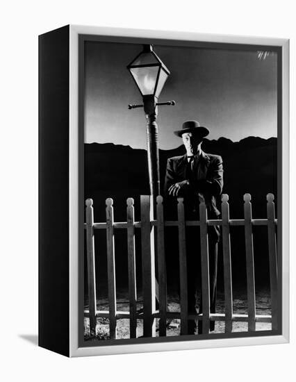 La nuit du chasseur The Night Of The Hunter by CharlesLaughton with Robert Mitchum, 1955 (b/w photo-null-Framed Stretched Canvas