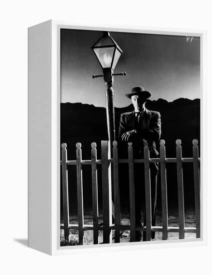 La nuit du chasseur The Night Of The Hunter by CharlesLaughton with Robert Mitchum, 1955 (b/w photo-null-Framed Stretched Canvas