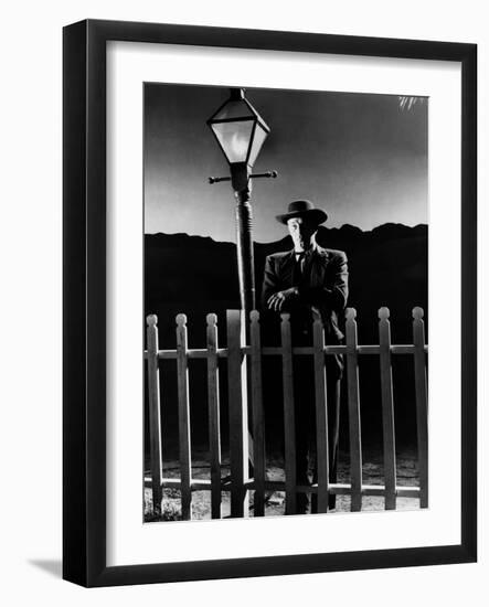 La nuit du chasseur The Night Of The Hunter by CharlesLaughton with Robert Mitchum, 1955 (b/w photo-null-Framed Photo