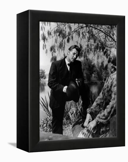 La nuit du Chasseur THE NIGHT OF THE HUNTER by CharlesLaughton with Shelley Winters, Robert Mitchum-null-Framed Stretched Canvas