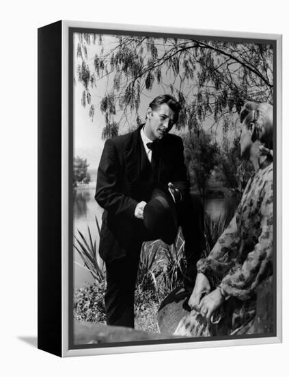 La nuit du Chasseur THE NIGHT OF THE HUNTER by CharlesLaughton with Shelley Winters, Robert Mitchum-null-Framed Stretched Canvas