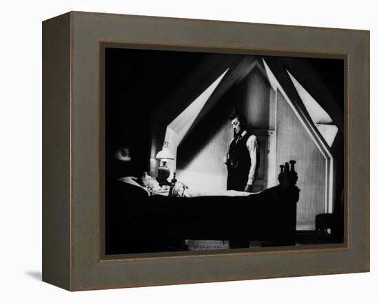 La nuit du Chasseur THE NIGHT OF THE HUNTER by CharlesLaughton with Shelley Winters, Robert Mitchum-null-Framed Stretched Canvas