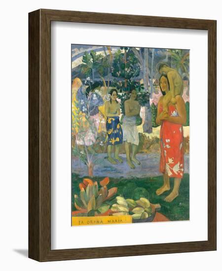 la Orana Maria (Hail Mary)-Paul Gauguin-Framed Art Print