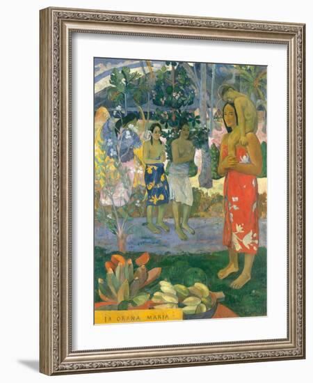 la Orana Maria (Hail Mary)-Paul Gauguin-Framed Art Print