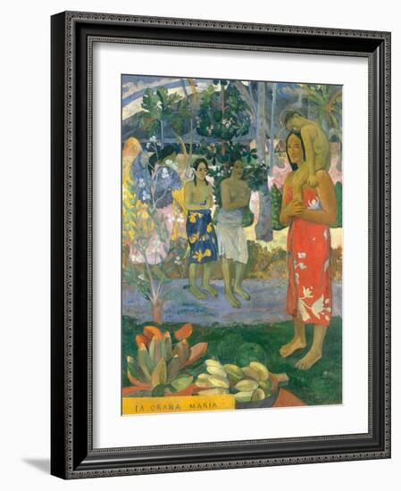 la Orana Maria (Hail Mary)-Paul Gauguin-Framed Art Print