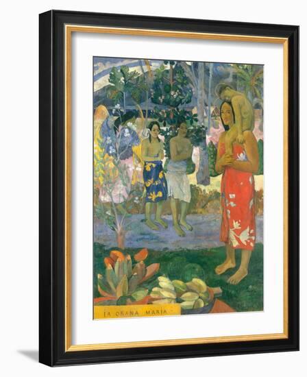 la Orana Maria (Hail Mary)-Paul Gauguin-Framed Art Print