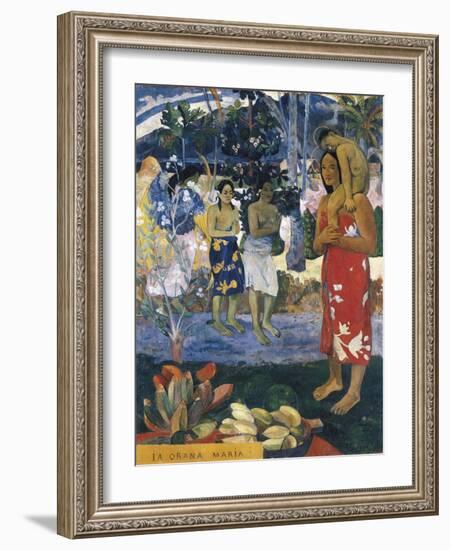 La Orana Maria (Hail Mary)-Paul Gauguin-Framed Art Print