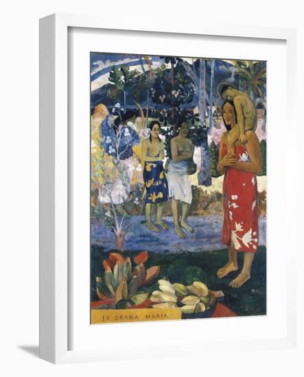 La Orana Maria (Hail Mary)-Paul Gauguin-Framed Art Print