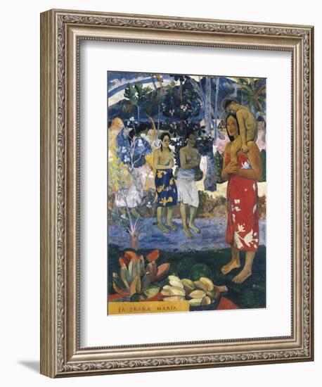 La Orana Maria (Hail Mary)-Paul Gauguin-Framed Art Print