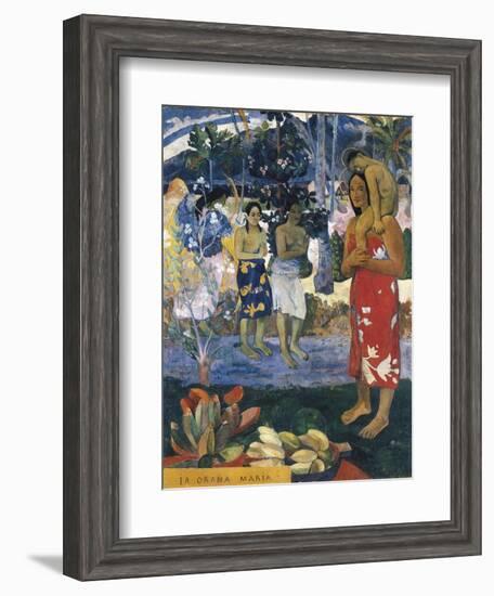 La Orana Maria (Hail Mary)-Paul Gauguin-Framed Art Print