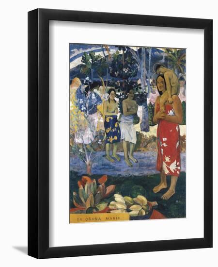 La Orana Maria (Hail Mary)-Paul Gauguin-Framed Art Print