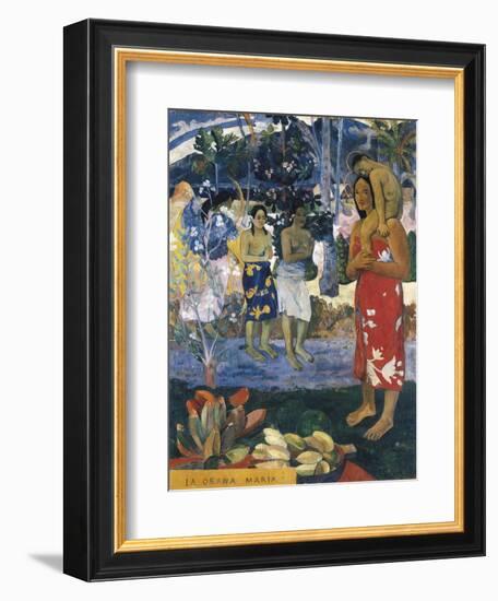 La Orana Maria (Hail Mary)-Paul Gauguin-Framed Art Print