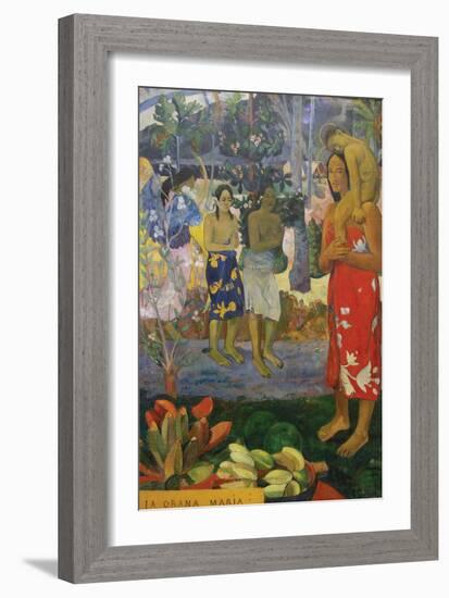 La Orana Maria (Hail Mary)-Paul Gauguin-Framed Art Print