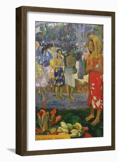 La Orana Maria (Hail Mary)-Paul Gauguin-Framed Art Print