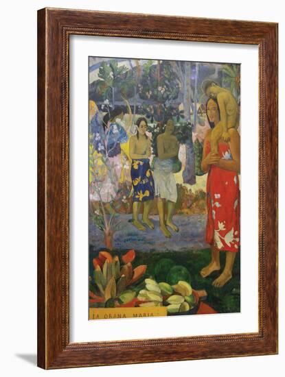 La Orana Maria (Hail Mary)-Paul Gauguin-Framed Art Print