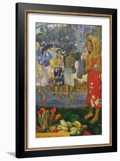 La Orana Maria (Hail Mary)-Paul Gauguin-Framed Art Print