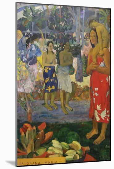 La Orana Maria (Hail Mary)-Paul Gauguin-Mounted Art Print