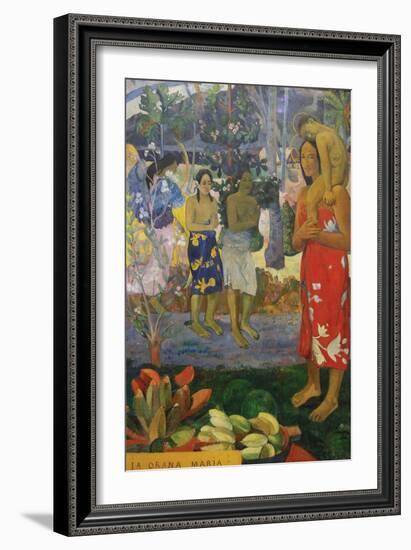 La Orana Maria (Hail Mary)-Paul Gauguin-Framed Art Print