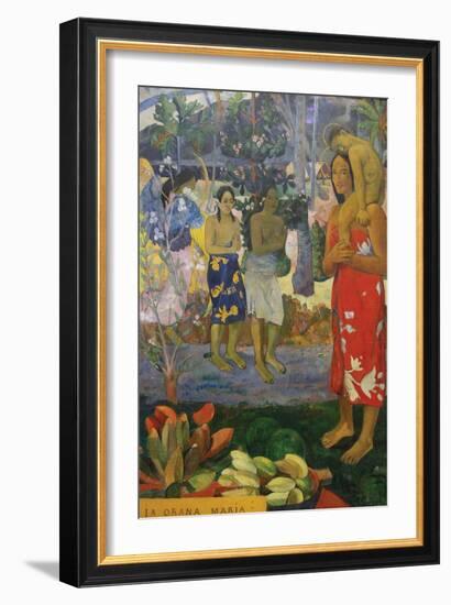 La Orana Maria (Hail Mary)-Paul Gauguin-Framed Art Print