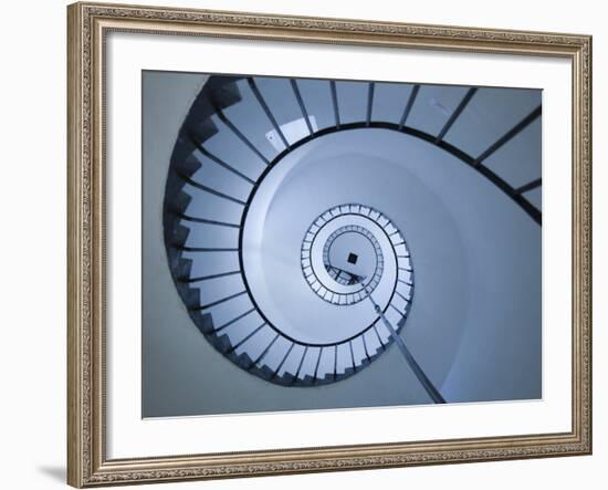 La Paloma, Atlantic Ocean Resort Town, Cabo Santa Maria Lighthouse, Interior Stairs, Uruguay-Walter Bibikow-Framed Photographic Print