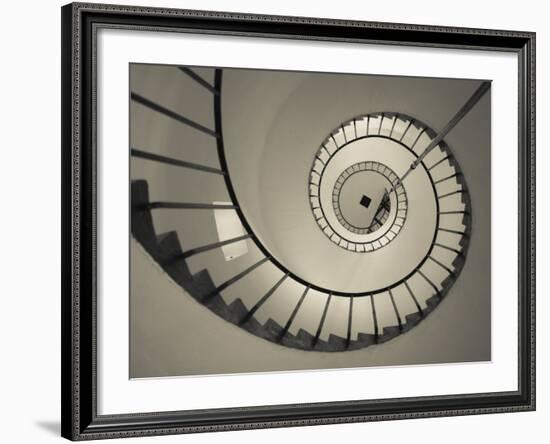 La Paloma, Atlantic Ocean Resort Town, Cabo Santa Maria Lighthouse, Interior Stairs, Uruguay-Walter Bibikow-Framed Photographic Print