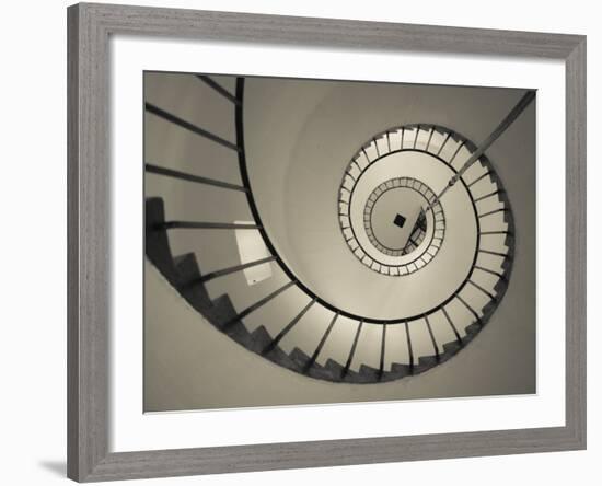 La Paloma, Atlantic Ocean Resort Town, Cabo Santa Maria Lighthouse, Interior Stairs, Uruguay-Walter Bibikow-Framed Photographic Print